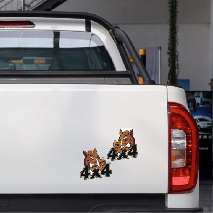 2x 4x4 Boar Stickers Decals - DecalsHouse