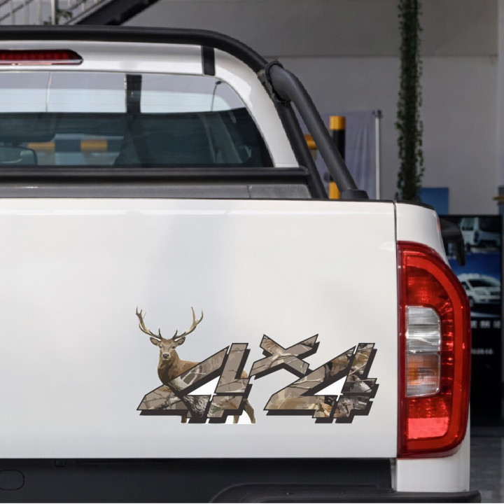 2x 4x4 Deer Stickers Decals - DecalsHouse