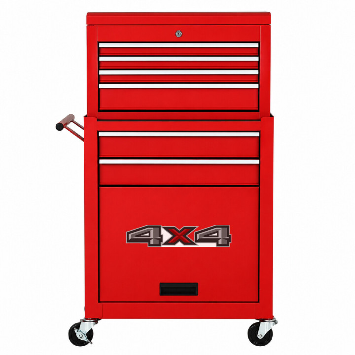 2x 4x4 Grey And Red Stickers Decals - DecalsHouse