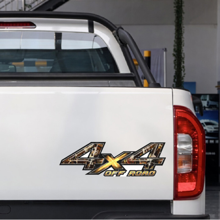 2x 4x4 Off Road Obliteration Skull Blaze Camouflage Stickers Decals - DecalsHouse