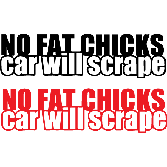 2x No Fat Chicks Car Will...