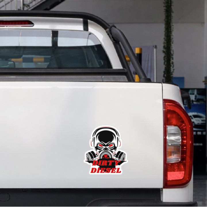 2x Dirty Diesel Gas Mask Stickers Decals - DecalsHouse