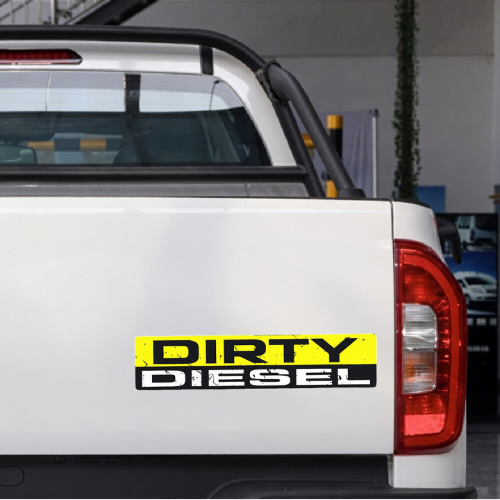 2x Dirty Diesel Yellow Stickers Decals - DecalsHouse
