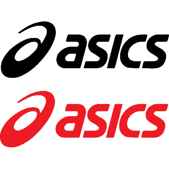 2x Asics Logo Stickers Decals