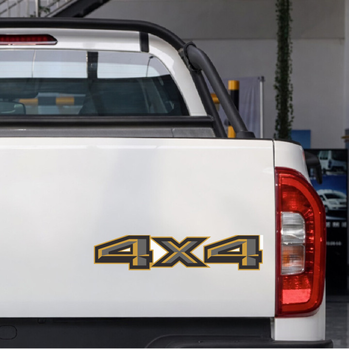 2x 4x4 Yellow And Grey Stickers Decals - DecalsHouse