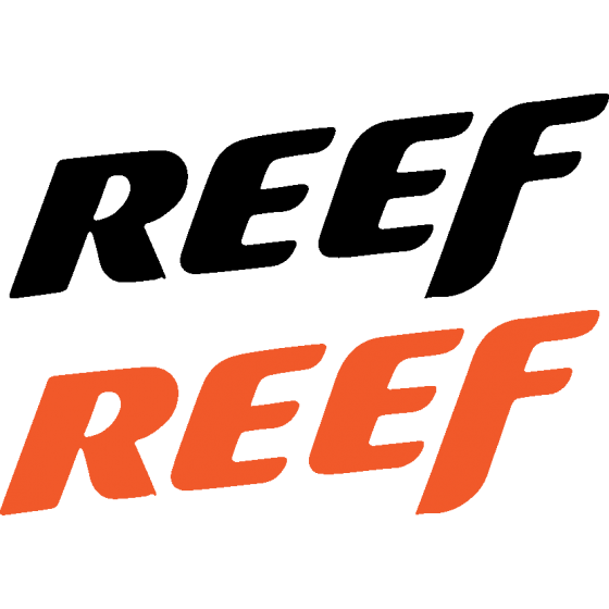 2x Reef Text Surfing Decals...