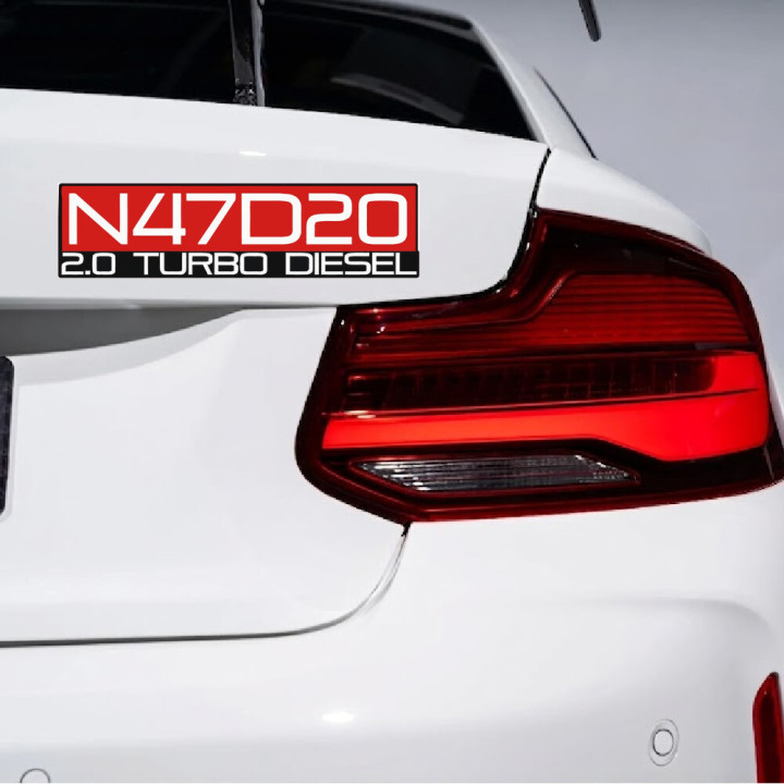 2x N47d20 Turbo Diesel Stickers Decals - DecalsHouse