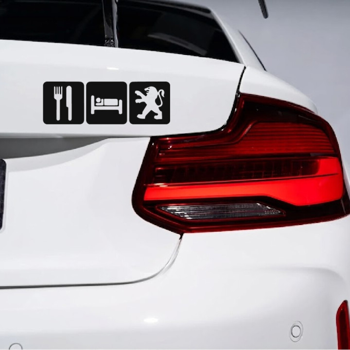 Buy Eat Sleep Peugeot 1 Decal Sticker Online