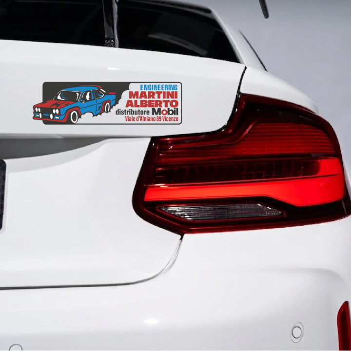 2x Fiat 131 Abarth Mobil Martini Alberto Engineering Rally Motorsport Stickers Decals - DecalsHouse