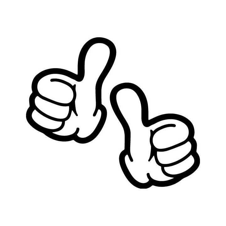 Double Thumbs Up Stickers – Cartoon Like Decals (2-Pack)