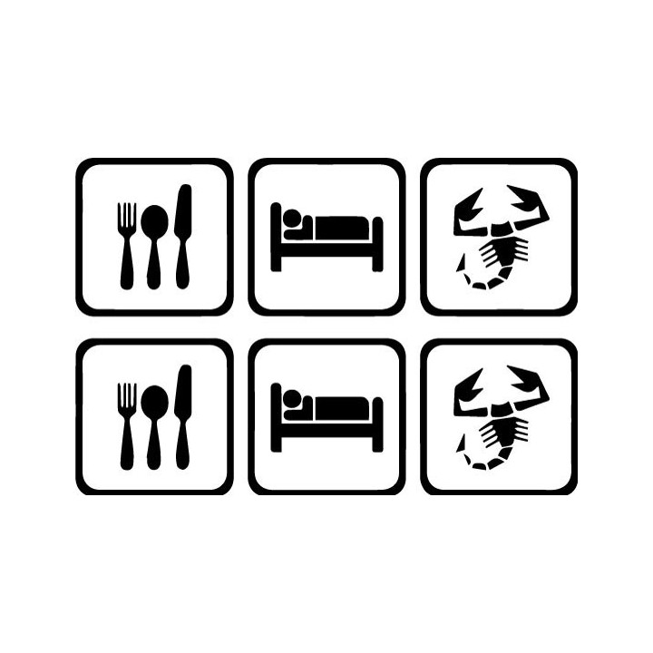 Buy Eat Sleep Abarth 2 Decal Sticker Online