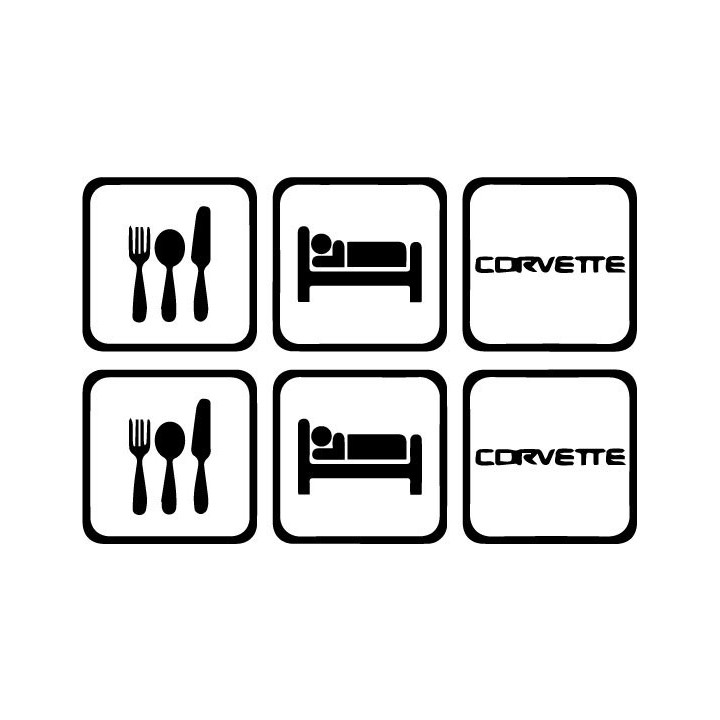 Buy Eat Sleep Corvette 1 Decal Sticker Online