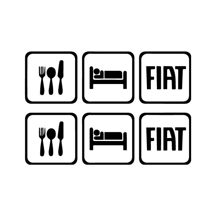 Buy Eat Sleep Fiat Decal Sticker Online