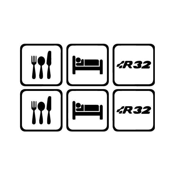 Buy Eat Sleep Volkwagen R32 Decal Sticker Online