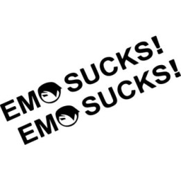 Emo Sucks Stickers – Anti-Emo Funny Decals (2-Pack)