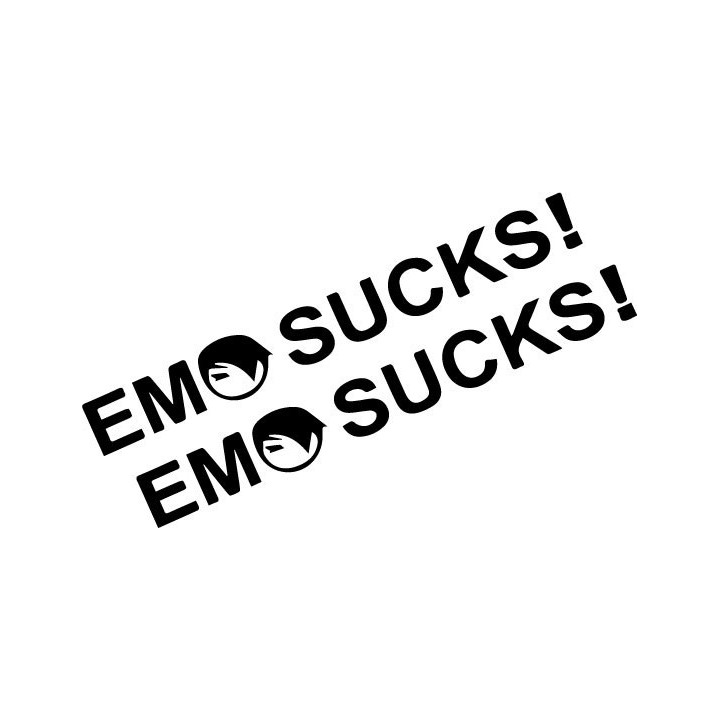 Emo Sucks Stickers – Anti-Emo Funny Decals (2-Pack)