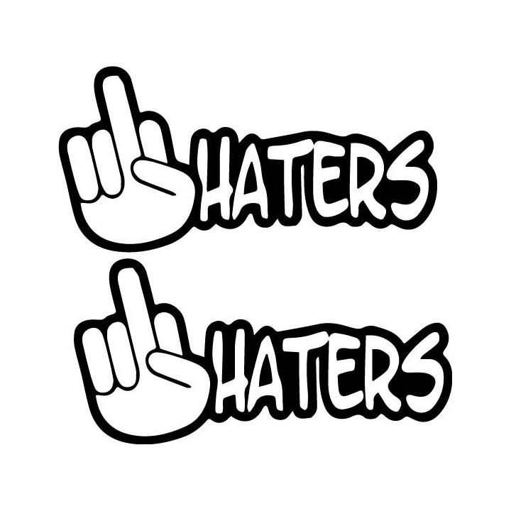 F**k Haters Middle Finger Stickers – Decals (2-Pack)
