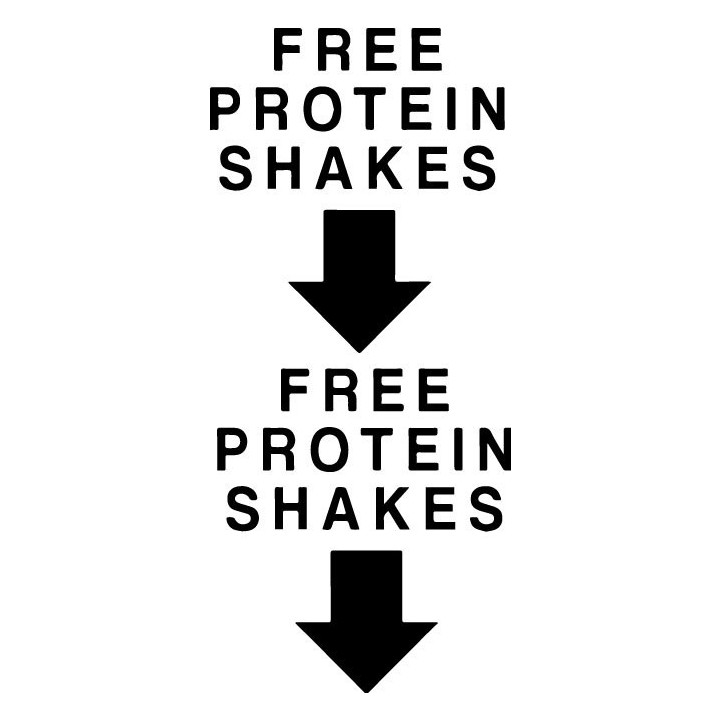 Free Protein Shakes Funny Gym Stickers (2-Pack)