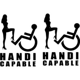 Handi Capable Stickers – Wheelchair Funny Decals (2-Pack)