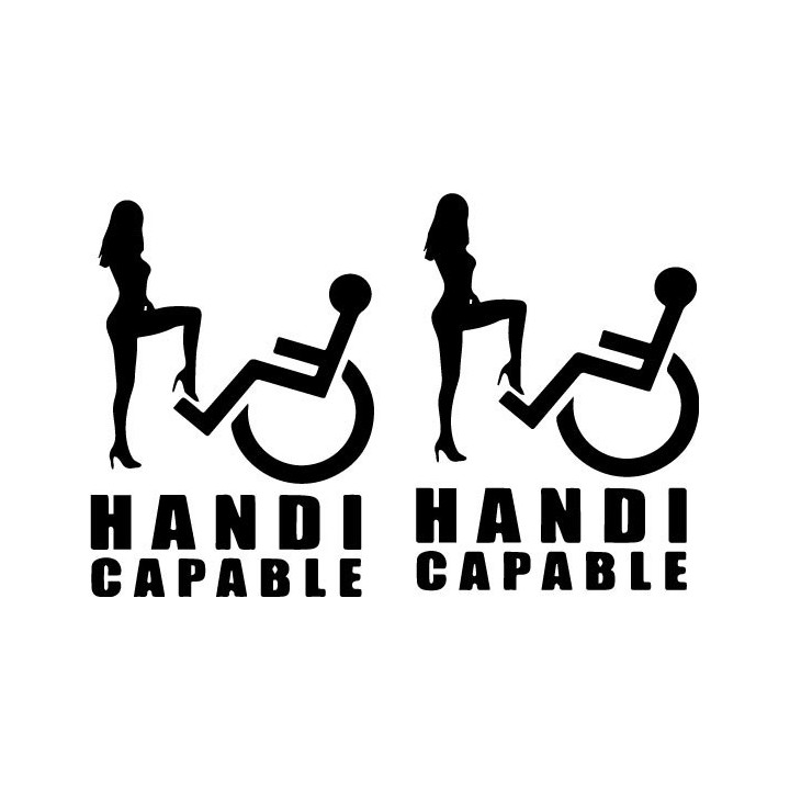 Handi Capable Stickers – Wheelchair Funny Decals (2-Pack)