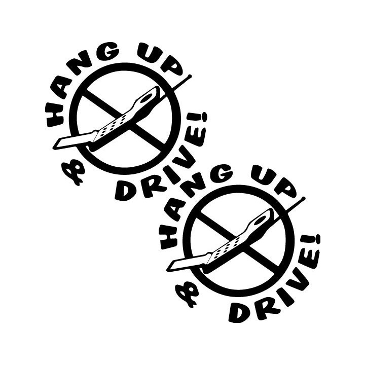 Hang Up & Drive Stickers – No Phone Driving Decals (2-Pack)