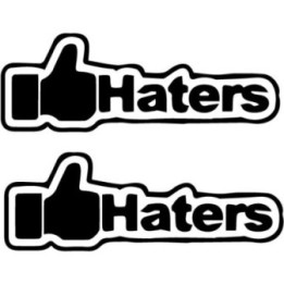 Like Haters Stickers – Thumbs Up Slogan Decals (2-Pack)