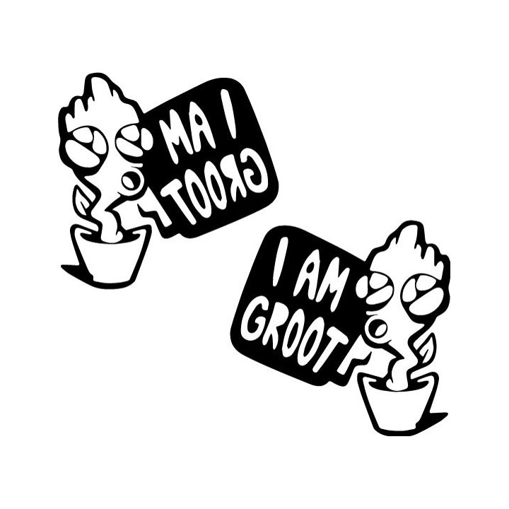 Baby Groot Stickers – I Am Groot Marvel Decals (2-Pack)