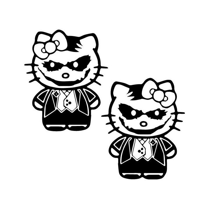 Hello Kitty Joker Stickers – Kawaii DC Mashup Decals (2-Pack)