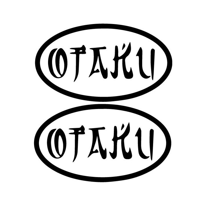 Otaku Stickers – Anime Fan Oval Decals (2-Pack)