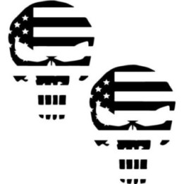 Punisher USA Flag Stickers – Patriotic Skull Decals (2-Pack)