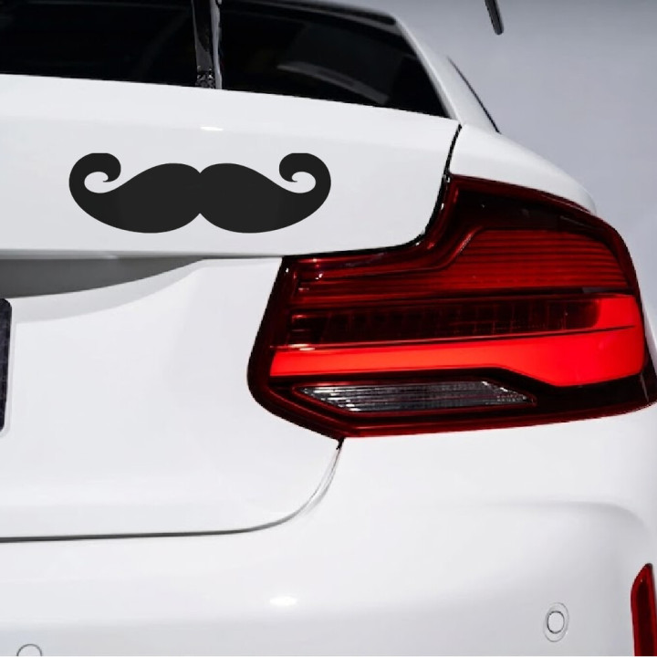 Moustache Stickers – Funny Novelty Car Decals (2-Pack)