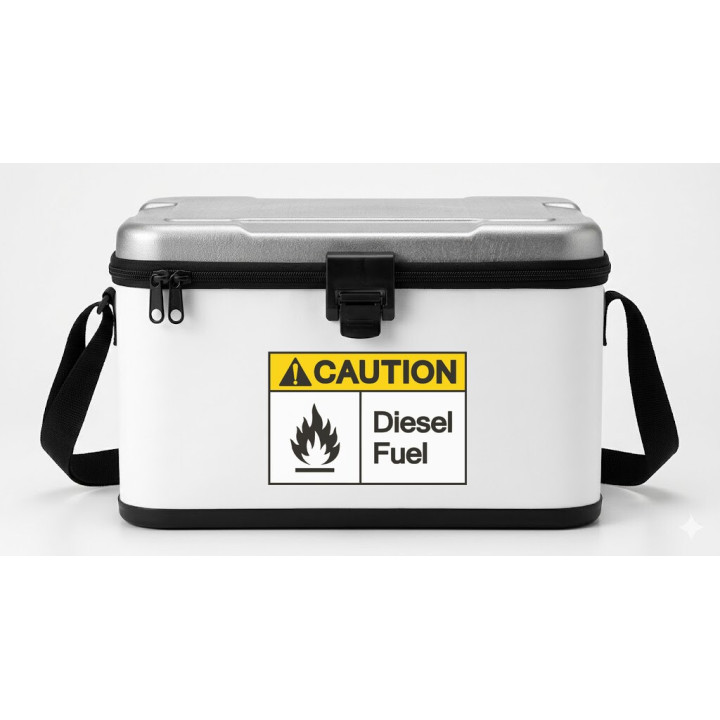 2x Caution Diesel Fuel Stickers Decals - DecalsHouse