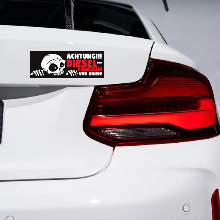 2x Caution Diesel Stickers Decals - DecalsHouse