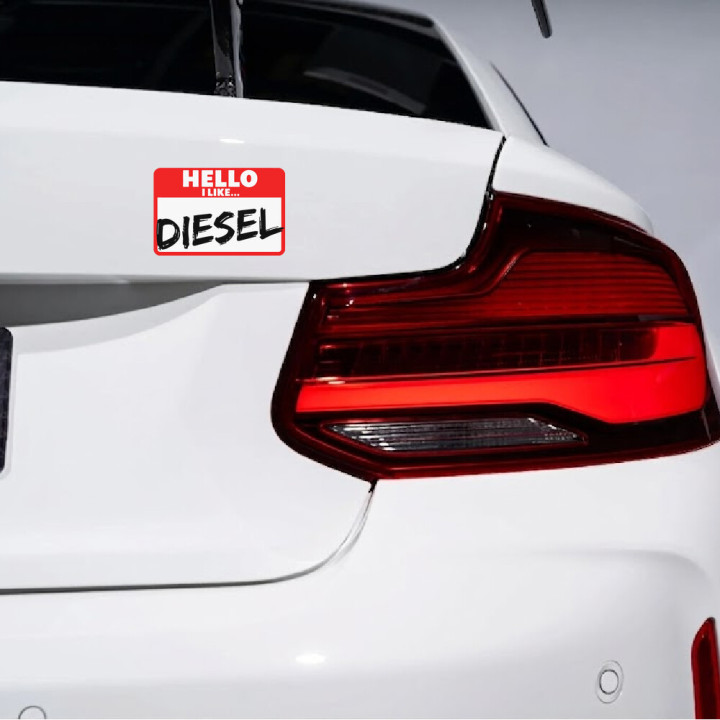 2x Diesel Hello Stickers Decals - DecalsHouse