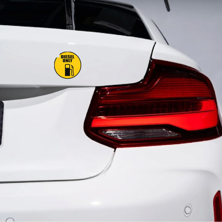 2x Diesel Only Round Stickers Decals - DecalsHouse
