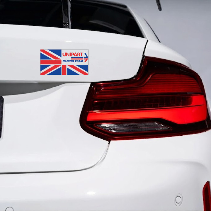 2x British Leyland Unipart Racing Team Stickers Decals - DecalsHouse