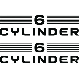 6 Cylinder Stickers – V6 Straight-Six Engine Decals (2-Pack)