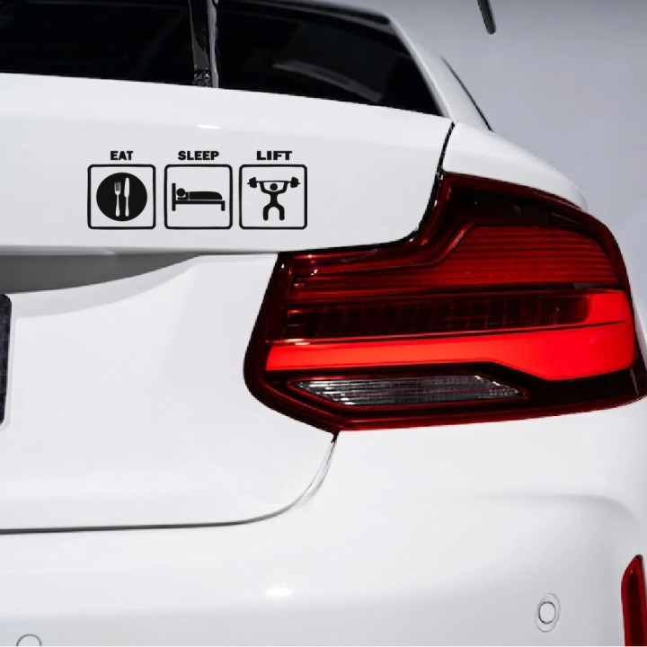 Eat Sleep Lift Stickers – Gym Weightlifting Decals (2-Pack)
