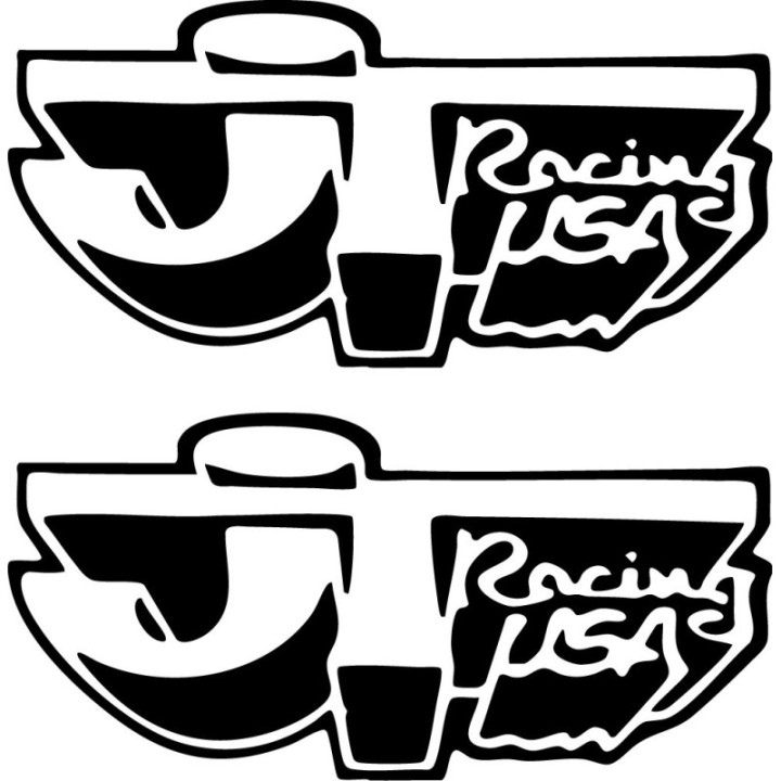 JT Racing USA Stickers – Motocross MX Helmet Cycling Decals (2-Pack)