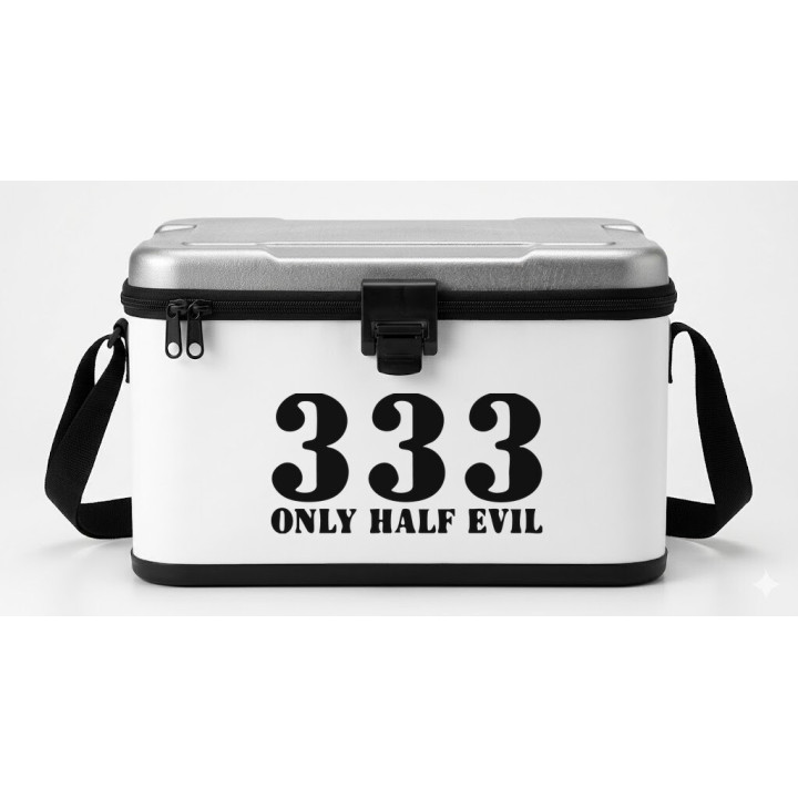 333 Only Half Evil Stickers – Funny Sarcasm Decals (2-Pack)