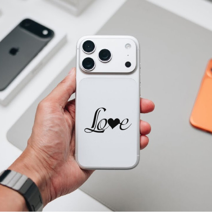 Love Heart Script Stickers – Valentine Wedding Decals (2-Pack)