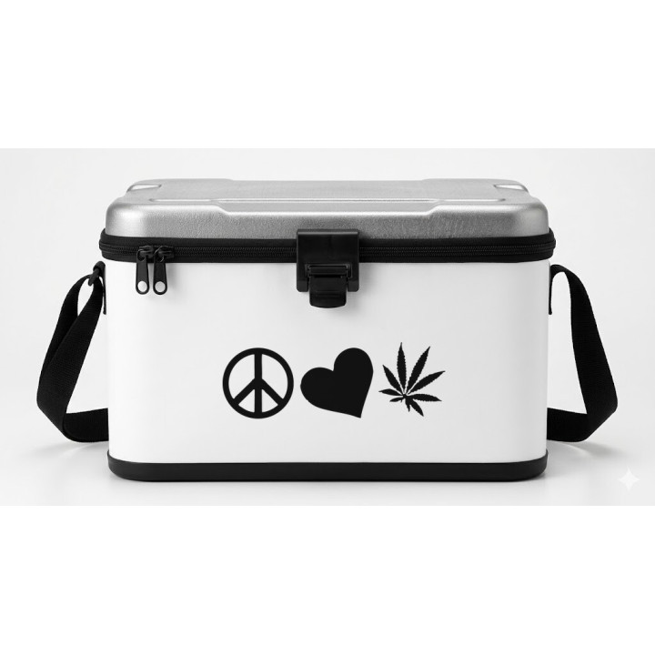 Peace Love Cannabis Stickers – Weed Leaf Decals (2-Pack)