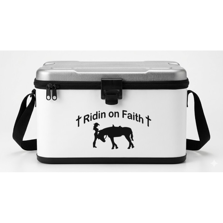 Ridin on Faith Cowgirl Horse Stickers – Western Decals (2-Pack)