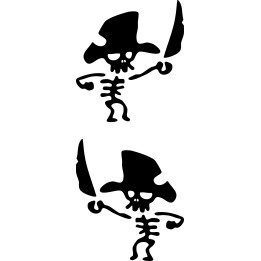 Pirate Skeleton Stickers – Skull Sword Decals (2-Pack)