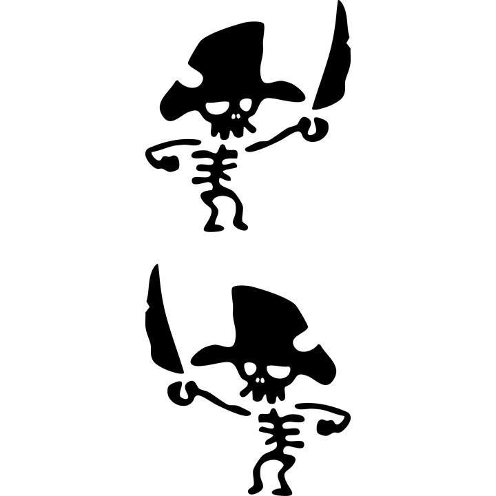 Pirate Skeleton Stickers – Skull Sword Decals (2-Pack)
