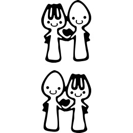 Happy Couple Fork & Spoon Stickers – Kawaii Decals (2-Pack)