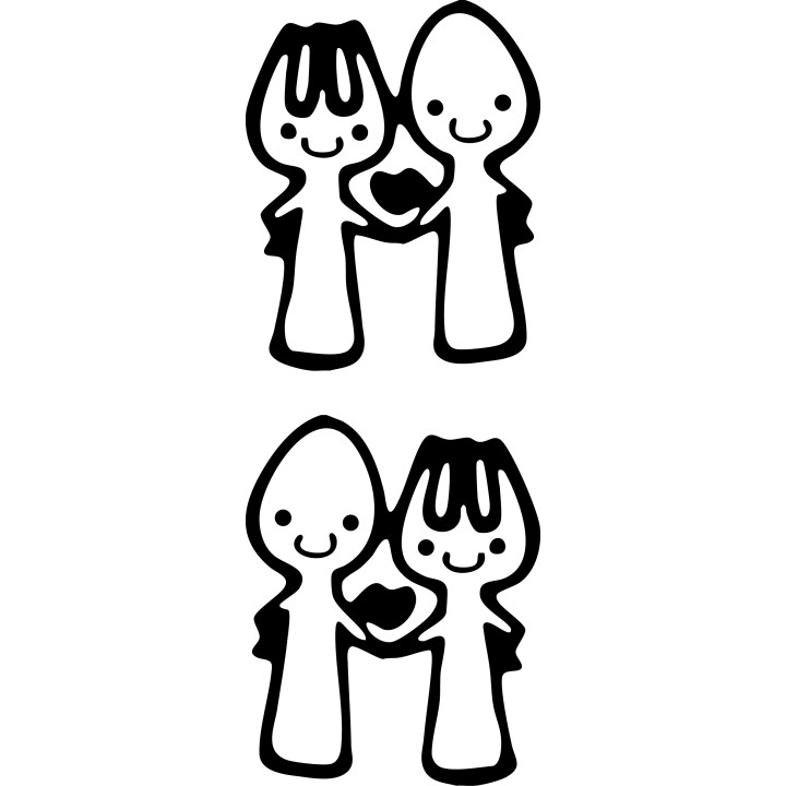 Happy Couple Fork & Spoon Stickers – Kawaii Decals (2-Pack)
