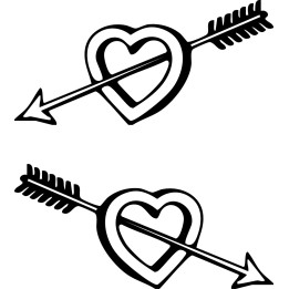 Cupid Heart Arrow Stickers – Valentine's Day Decals (2-Pack)