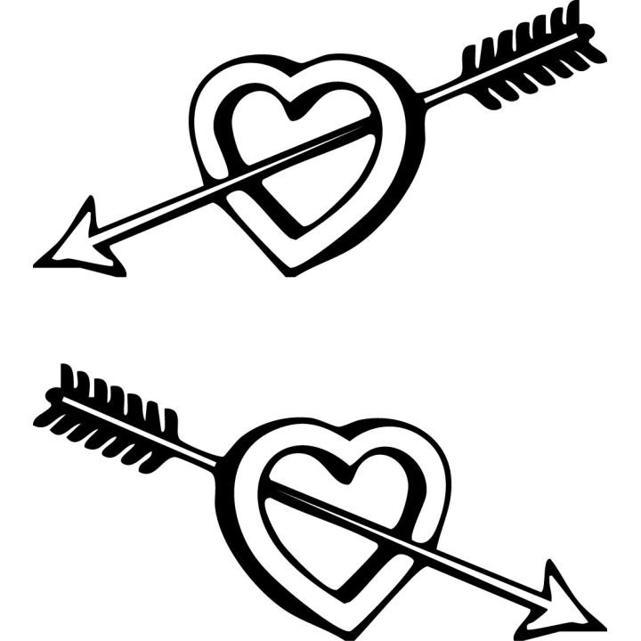 Cupid Heart Arrow Stickers – Valentine's Day Decals (2-Pack)