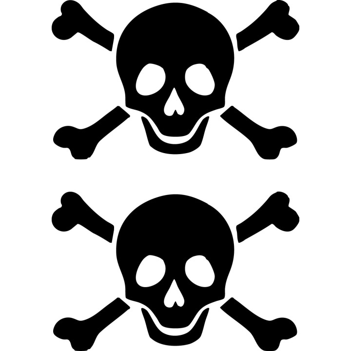 Skull and Crossbones Stickers – Jolly Roger Decals (2-Pack)